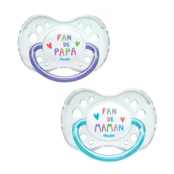Dodie 2 Sucettes anatomiques +18 mois "Fan de"