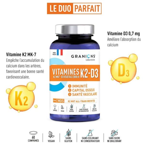 Granions Vitamines K2-D3 60 Comprimés