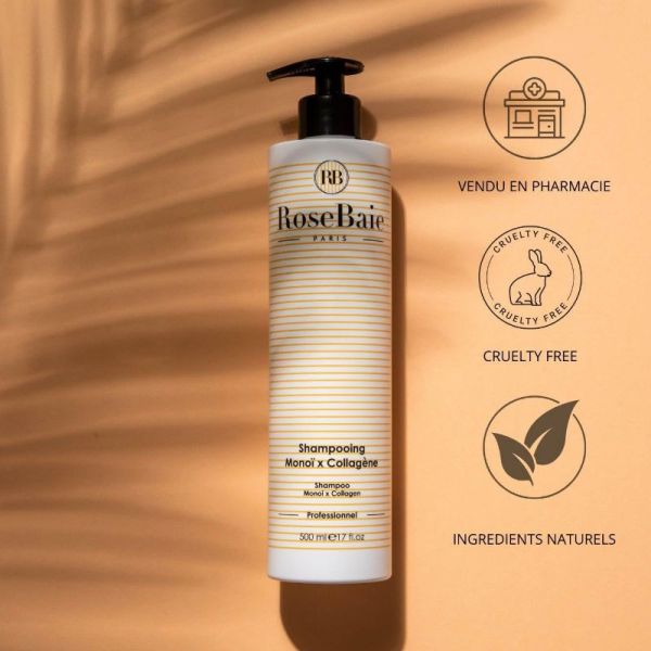 RoseBaie shampoing monoï & collagène protection & revitalisation 500ml