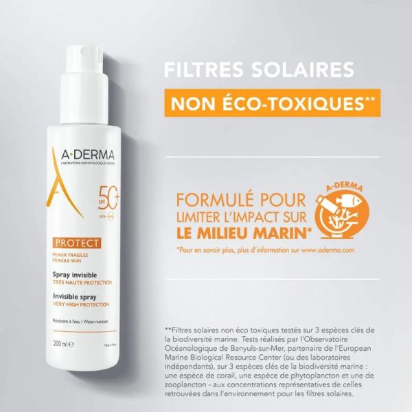 A-Derma Protect spray solaire invisible SPF50+ 200ml