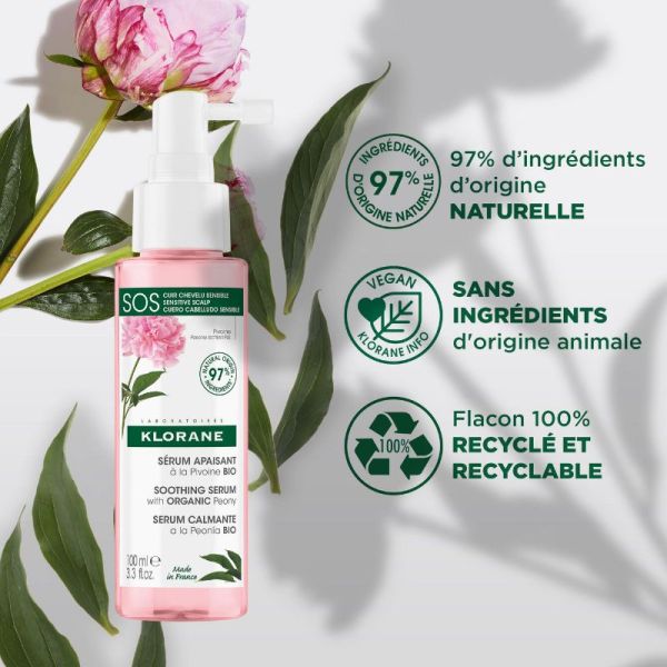Klorane Pivoine sérum apaisant 100 ml