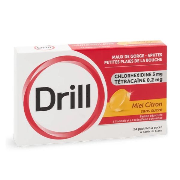 Drill pamplemousse sans sucre 24 pastilles