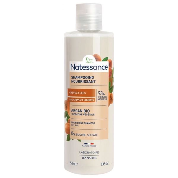 Natessance shampoing nourrissant Argan & Kératine végétale 250 ml