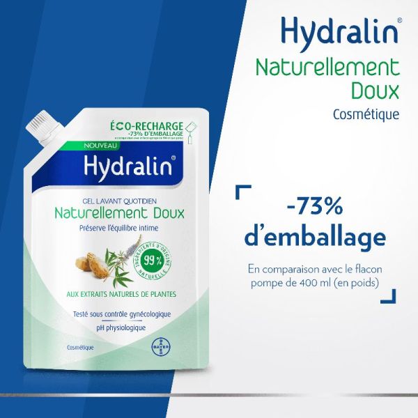 Hydralin gel lavant quotidien naturellement doux Eco-recharge 400ml