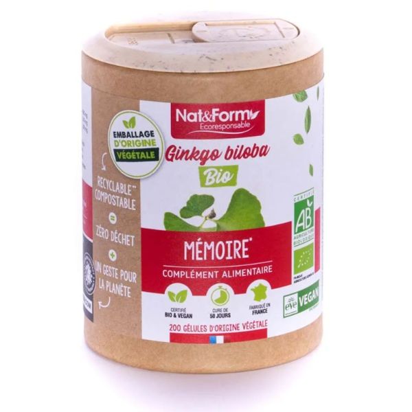 Nat&Form Écoresponsable Ginkgo Bio 90 gélules