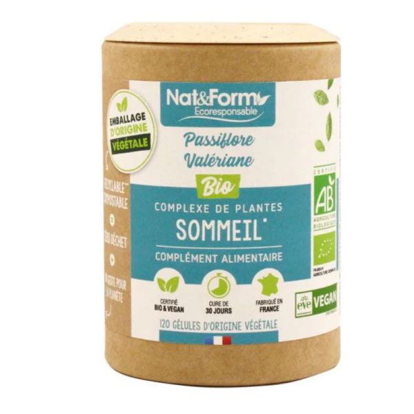 Nat&Form Ecoresponsable sommeil passiflore/valériane bio 120 gélules