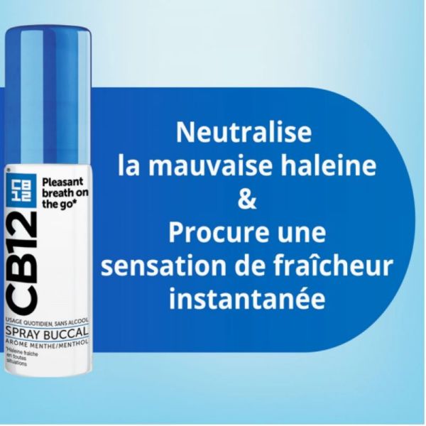 CB12 Spray haleine fraîche sans alcool arôme menthe 15ml