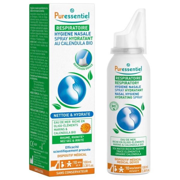 Puressentiel Respiratoire hygiène nasale spray hydratant au calendula bio 100 ml