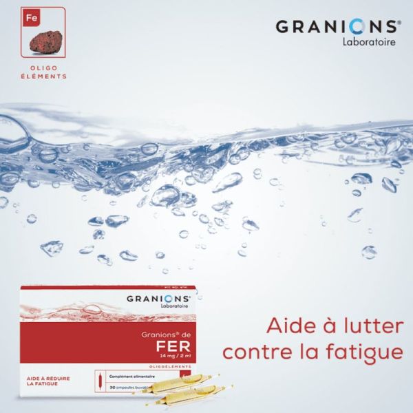 Granions Fer oligoéléments 30 ampoules buvables