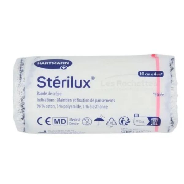 Hartmann Sterilux Bande De Crêpe 10 cm x 4m