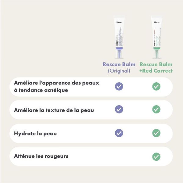 Hero Rescue Balm Red Correct Baume correcteur anti rougeurs 15ml