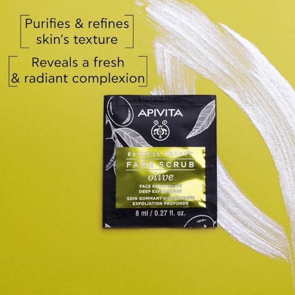 Apivita express beauty gommage visage exfoliation profonde à l'olive 2x8ml