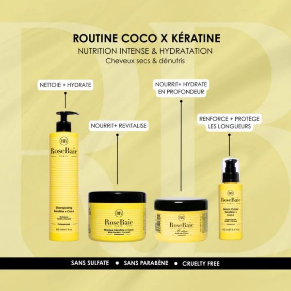 RoseBaie masque Coco & kératine nutrition & hydratation 500ml