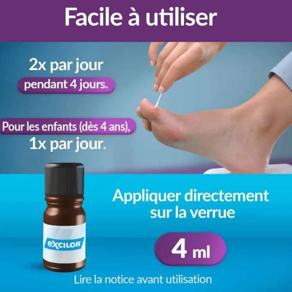 Excilor traitement des verrues 4ml