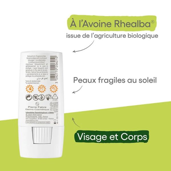 A-Derma Protect Stick invisible SPF50+ Xtrem peaux fragiles au soleil 8g