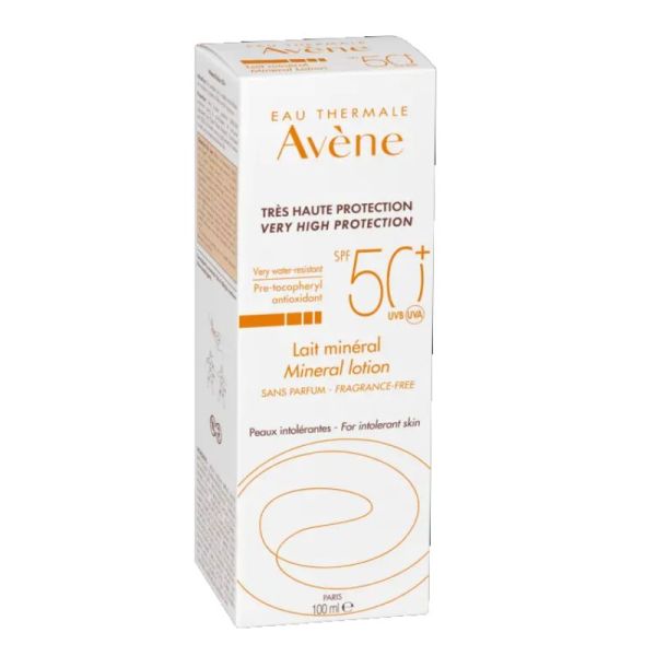Avène Protection Solaire lait minéral SPF50+ peaux intolérantes 100ml