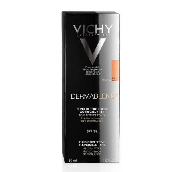 Vichy Dermablend fond de teint fluide correcteur 16H 55 Bronze 30ml
