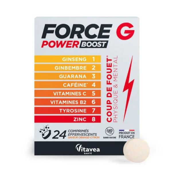 Vitavea Santé Force G Power Boost énergie physique et mentale 24 comprimés effervescents