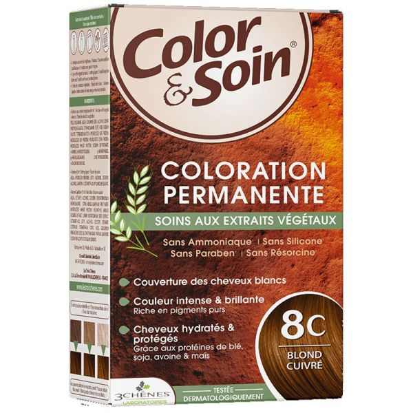 3Chênes Color & Soin Coloration Permanente 8C blond cuivré