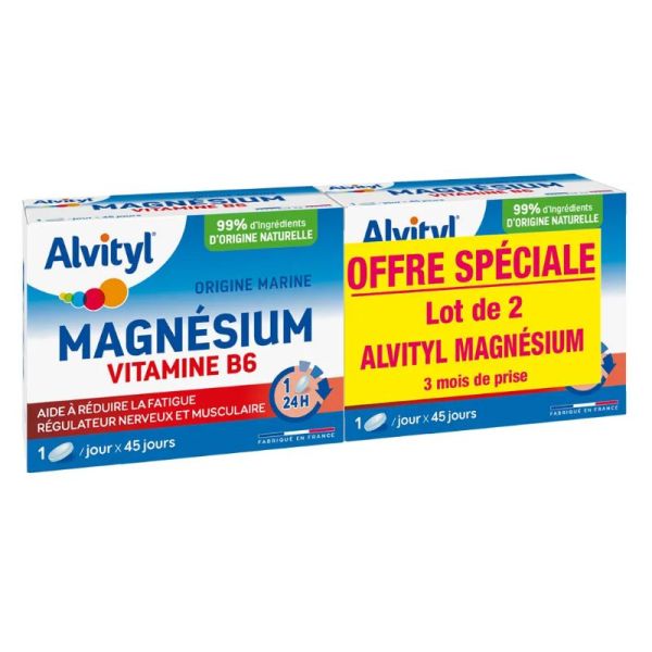 Alvityl Magnésium Vitamine B6 Lot de 2 x 45 comprimés
