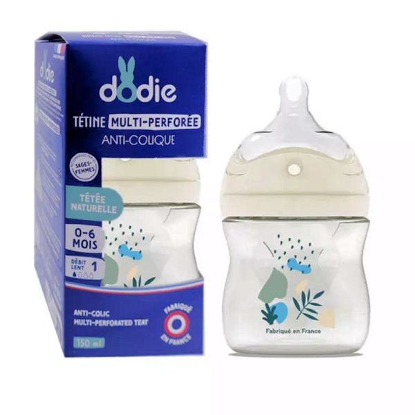 Dodie biberon tétine perforée anti-colique 150 ml 0-6 mois