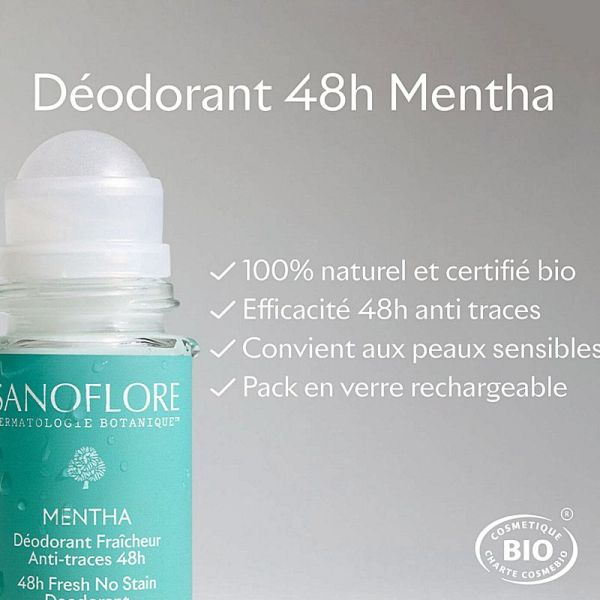 Sanoflore 48h Mentha déo roll-on 50ml