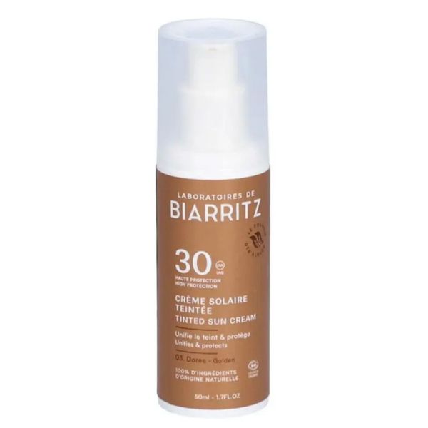 Laboratoires de Biarritz Solaires crème visage teintée SPF30 Bio effet bonne mine 50ml