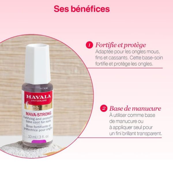 Mavala base fortifiante Mava-Strong pour ongles fins, mous, cassants 10ml