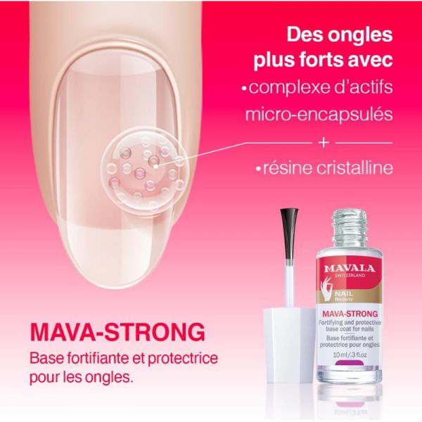 Mavala base fortifiante Mava-Strong pour ongles fins, mous, cassants 10ml