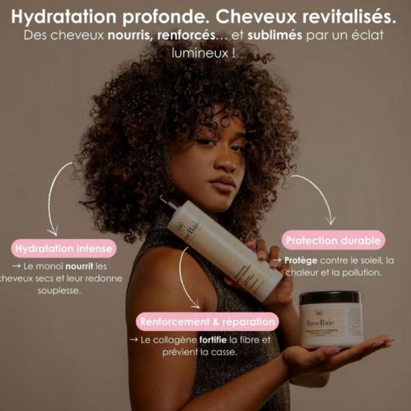 RoseBaie shampoing monoï & collagène protection & revitalisation 500ml