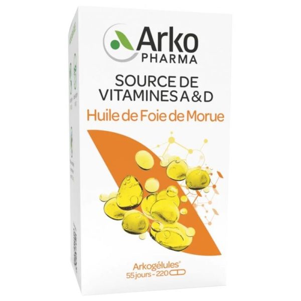 Arkogélules Huile foie de morue 220 gélules