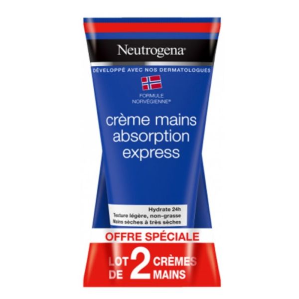 Neutrogena crème mains absorption express 2 x 75 ml