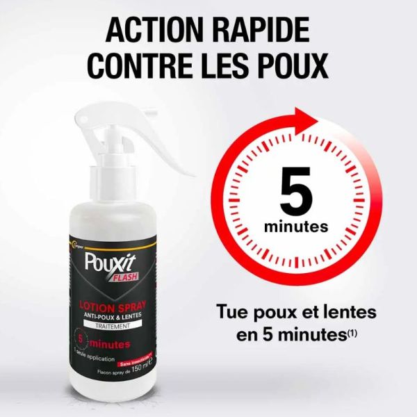 Pouxit Flash spray anti-poux et lentes 150ml