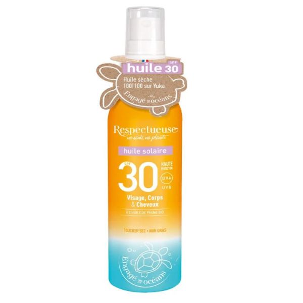 Respectueuse huile solaire SPF30 100ml