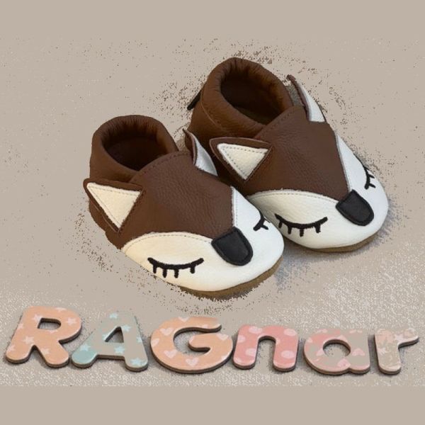 Taz Chausson en cuir souple marron Ragnar le renard 2-3 ans