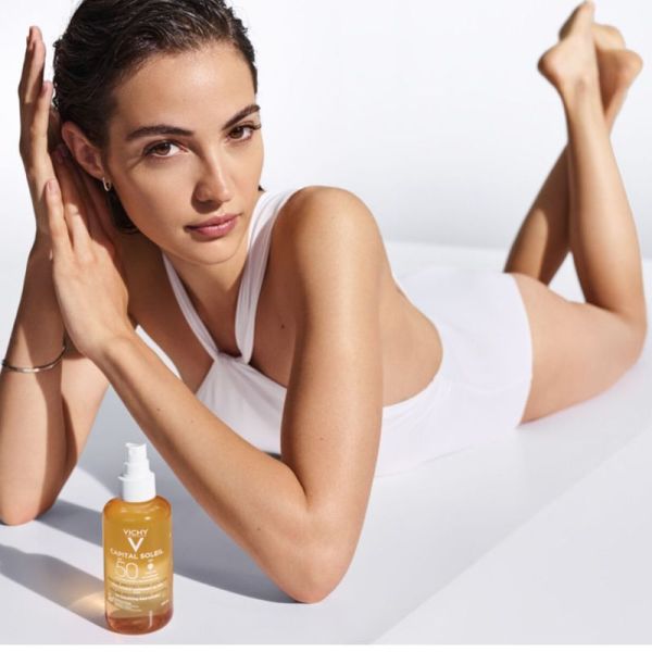 Vichy Capital Soleil SPF50 eau protection solaire hâle sublimé 200ml