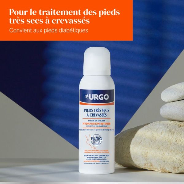 Urgo crème en mousse intense pieds très secs à crevassés 125ml