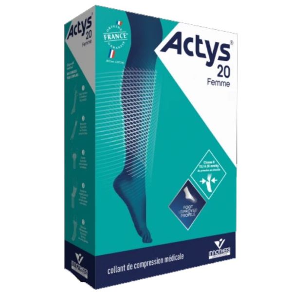 Innothera Actys 20 Bas de contention femme court classe 2