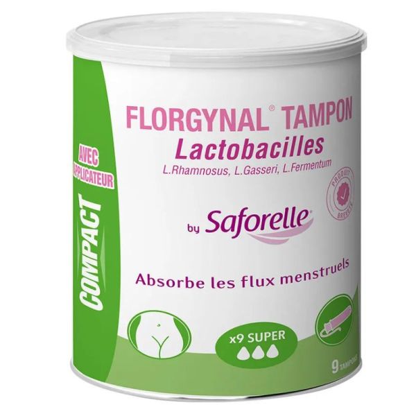 Saforelle Florgynal Super avec applicateur 9 tampons
