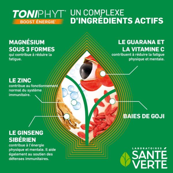 Sante Verte Toniphyt Boost goût Orange 30 +15 comprimés effervescents
