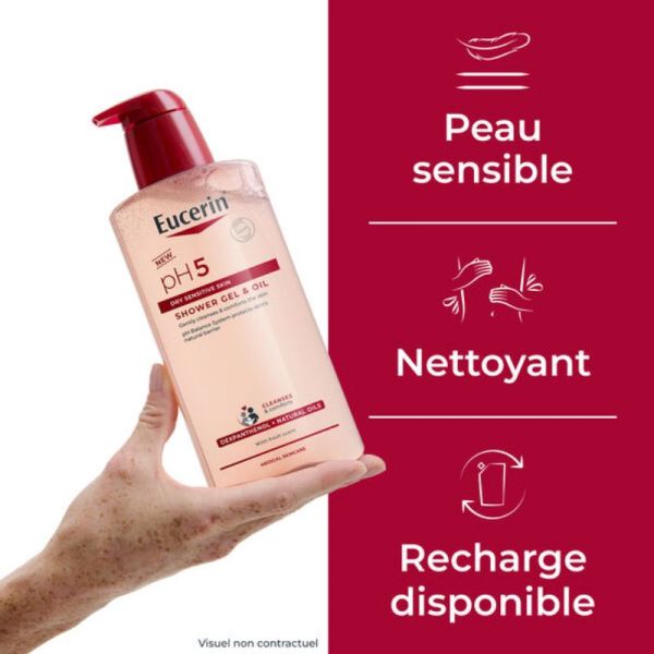 Eucerin pH5 gel-huile de douche 1 litre