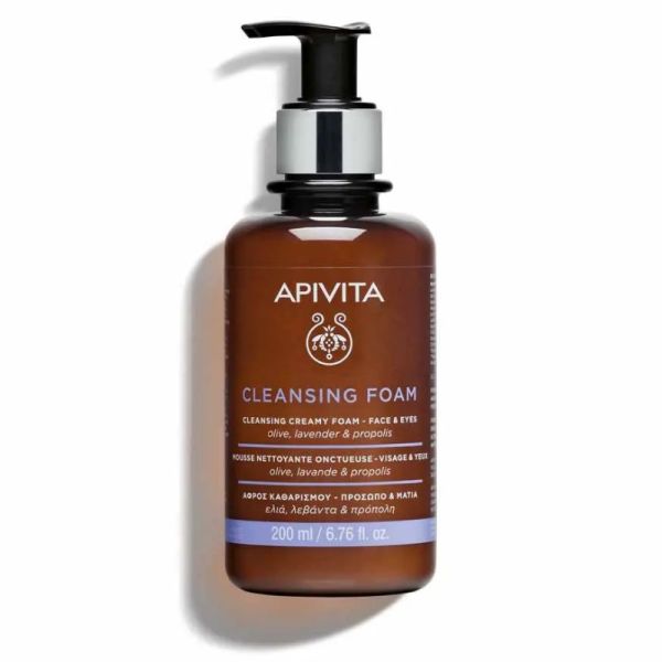 Apivita mousse onctueuse nettoyante visage et yeux 200 ml