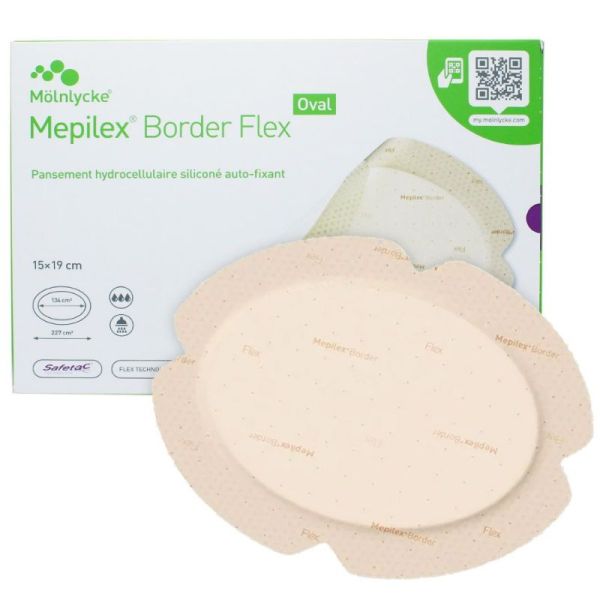 Mepilex Border Flex Oval pansement hydrocellulaire 15X19cm 16 pansements