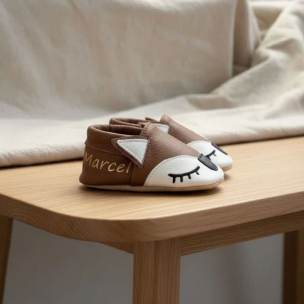 Taz Chausson en cuir souple marron Ragnar le renard 2-3 ans