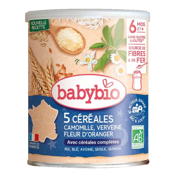 Babybio céréales verveine fleur d'oranger camomille 6 mois et + 220g
