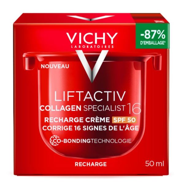 Vichy Liftactiv Collagen SPF50 crème de jour anti-âge pro-collagène Recharge 50 ml