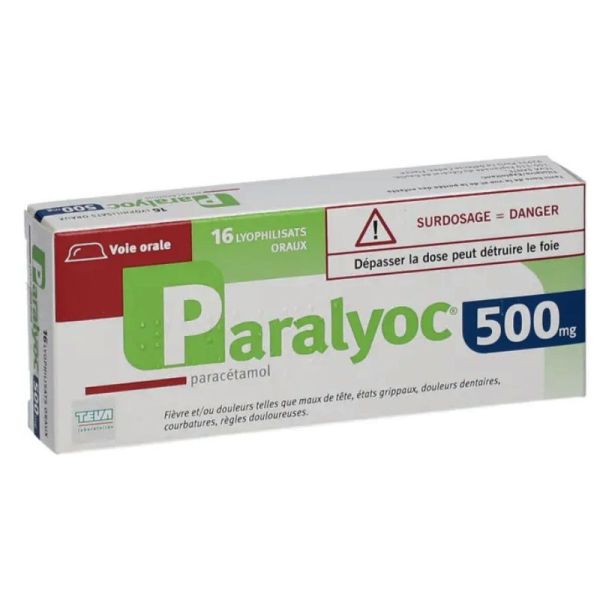 Paralyoc 500mg 16 lyophilisats oraux