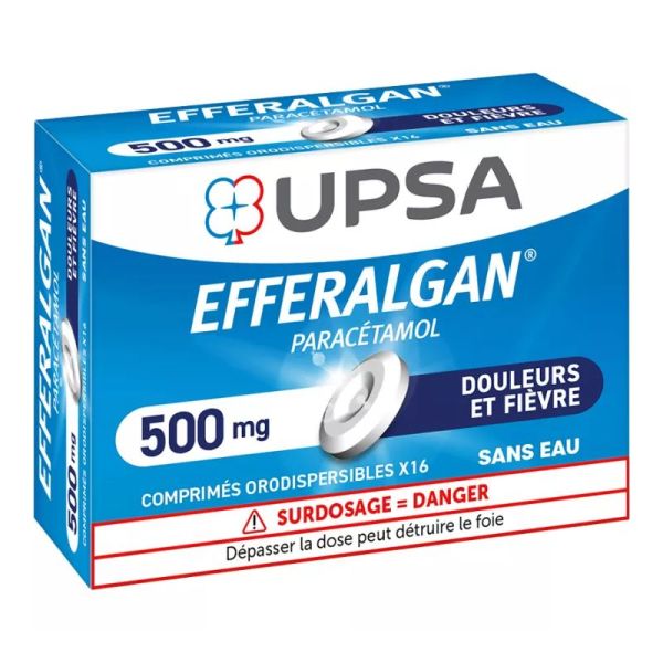 UPSA Efferalgan Paracétamol 500 mg 16 comprimés orodispersibles