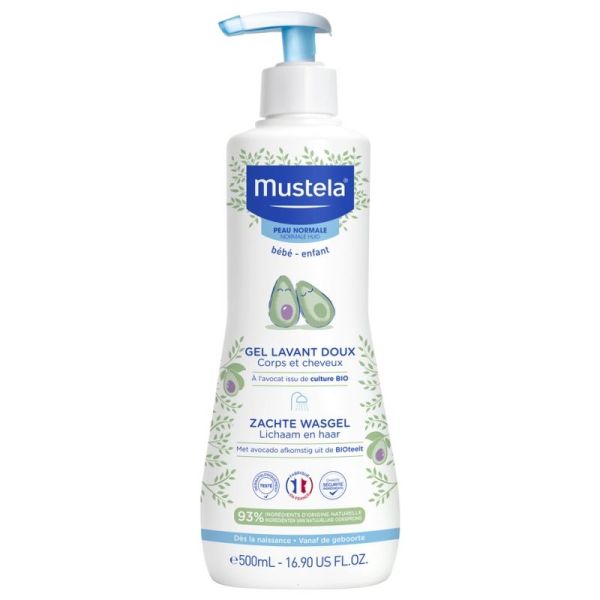 Mustela gel lavant doux à l'avocat 500ml