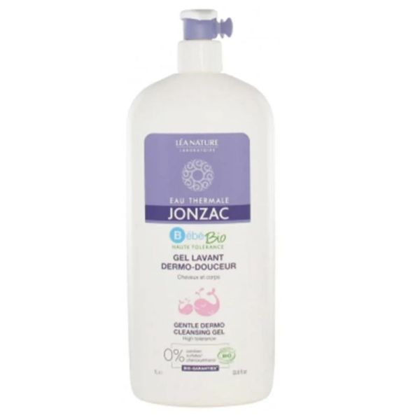 Eau thermale Jonzac gel lavant dermo douceur bio bebe cheveux et corps 1litre